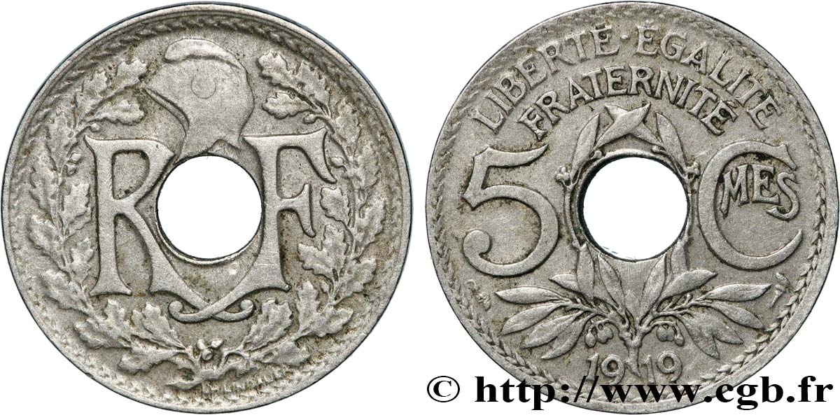 5 centimes Lindauer, grand module 1919  F.121/3 TB+ 