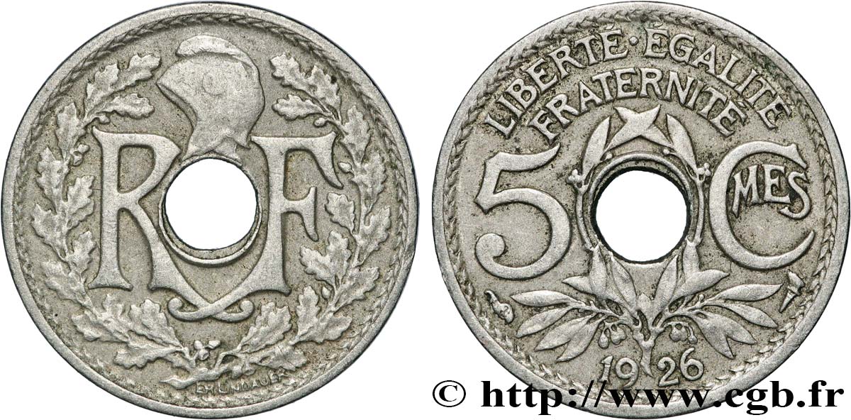 5 centimes Lindauer, petit module 1926  F.122/11 VF 