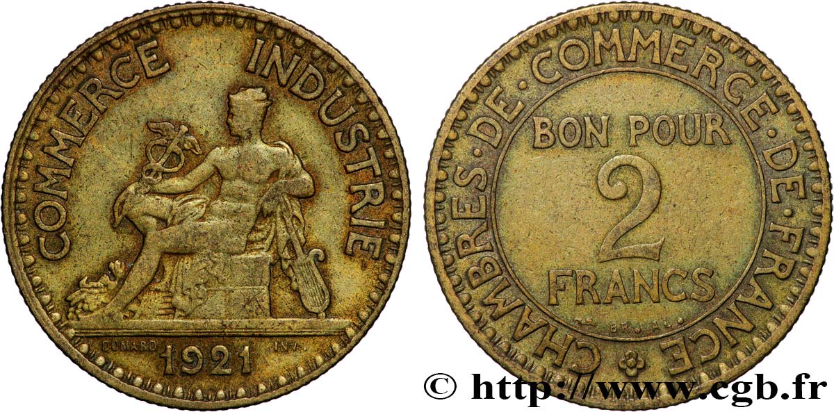 2 francs Chambres de Commerce 1921  F.267/3 MBC 
