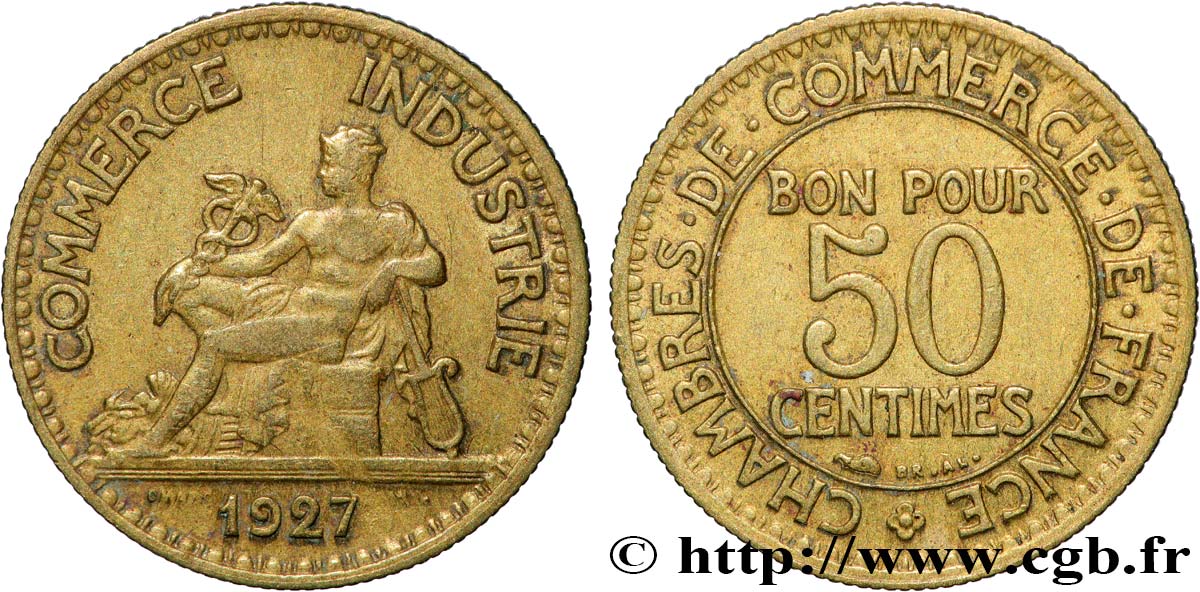50 centimes Chambres de Commerce 1927 Paris F.191/9 XF 