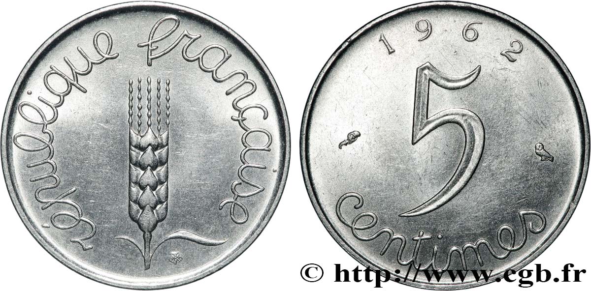 5 centimes Épi 1962  F.124/4 fVZ 
