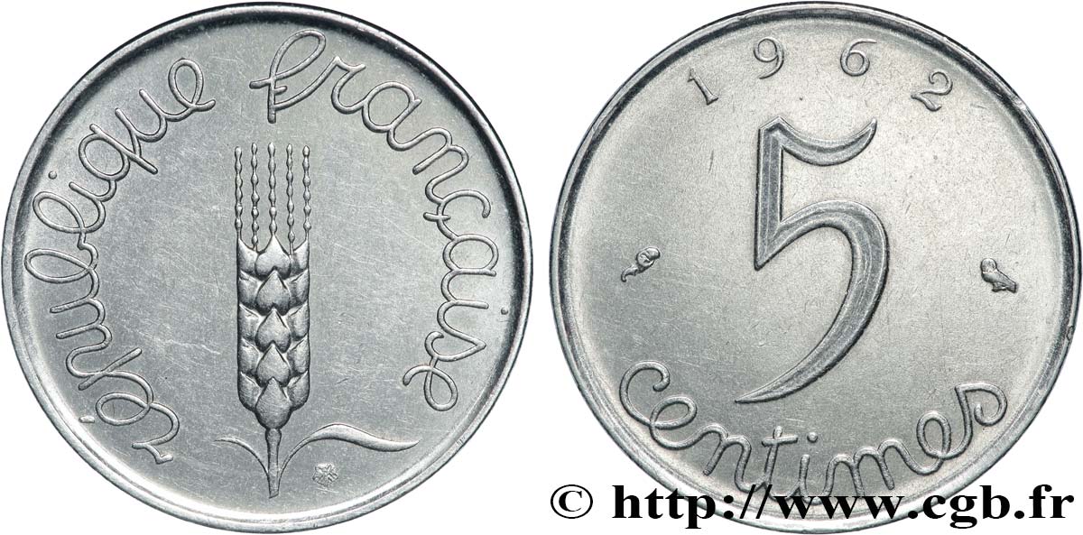 5 centimes Épi 1962  F.124/4 SUP60 