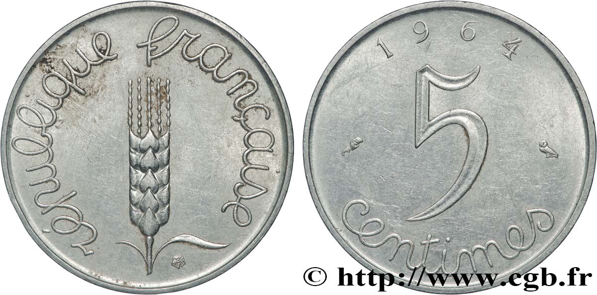 5 centimes Épi 1964  F.124/6 XF 