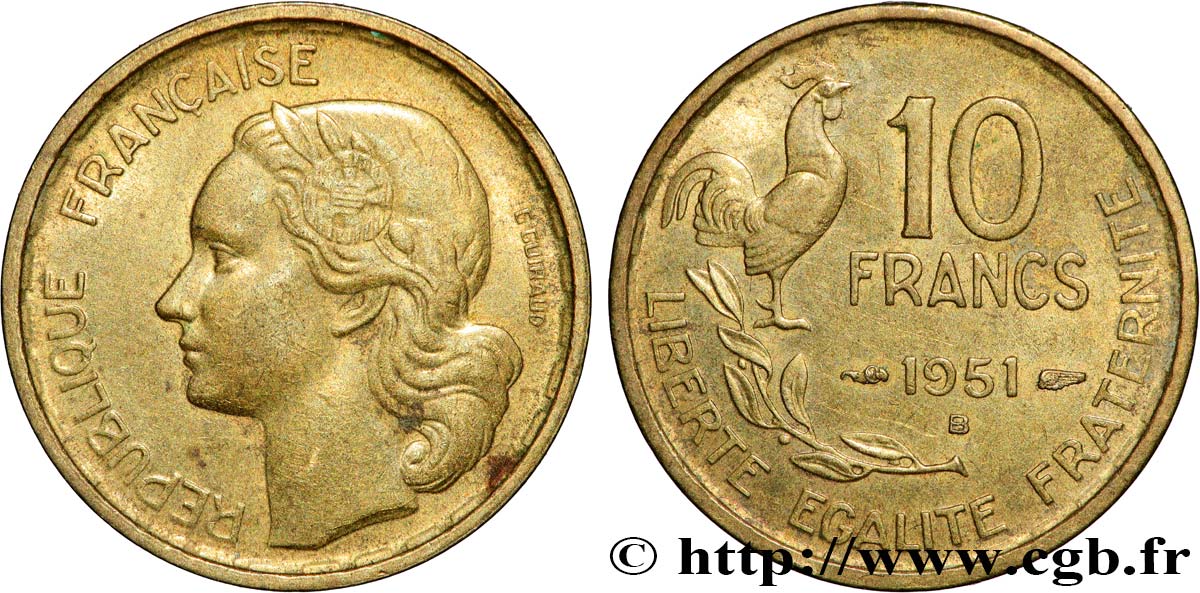 10 francs Guiraud 1951 Beaumont-Le-Roger F.363/5 MBC 
