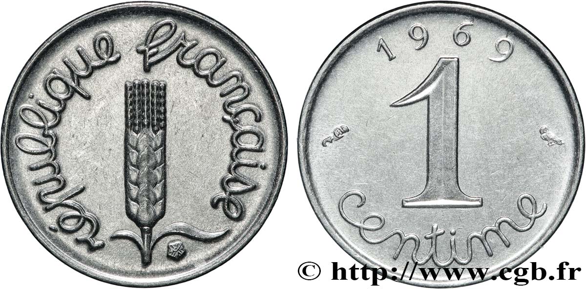 1 centime Épi, queue longue 1969 Paris F.106/18 SUP62 