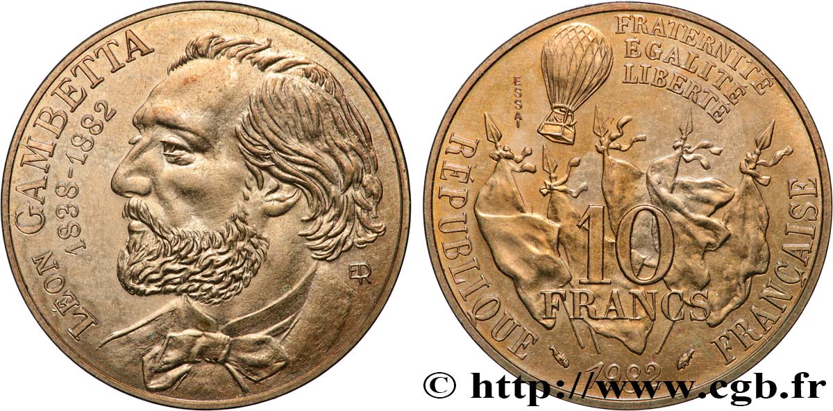 Essai de 10 francs Gambetta 1982 Pessac F.366/1 SUP62 