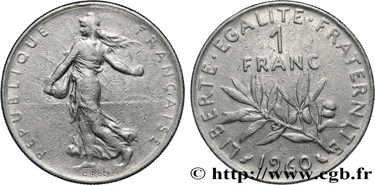 1 franc Semeuse, nickel 1960 Paris F.226/4 MBC 