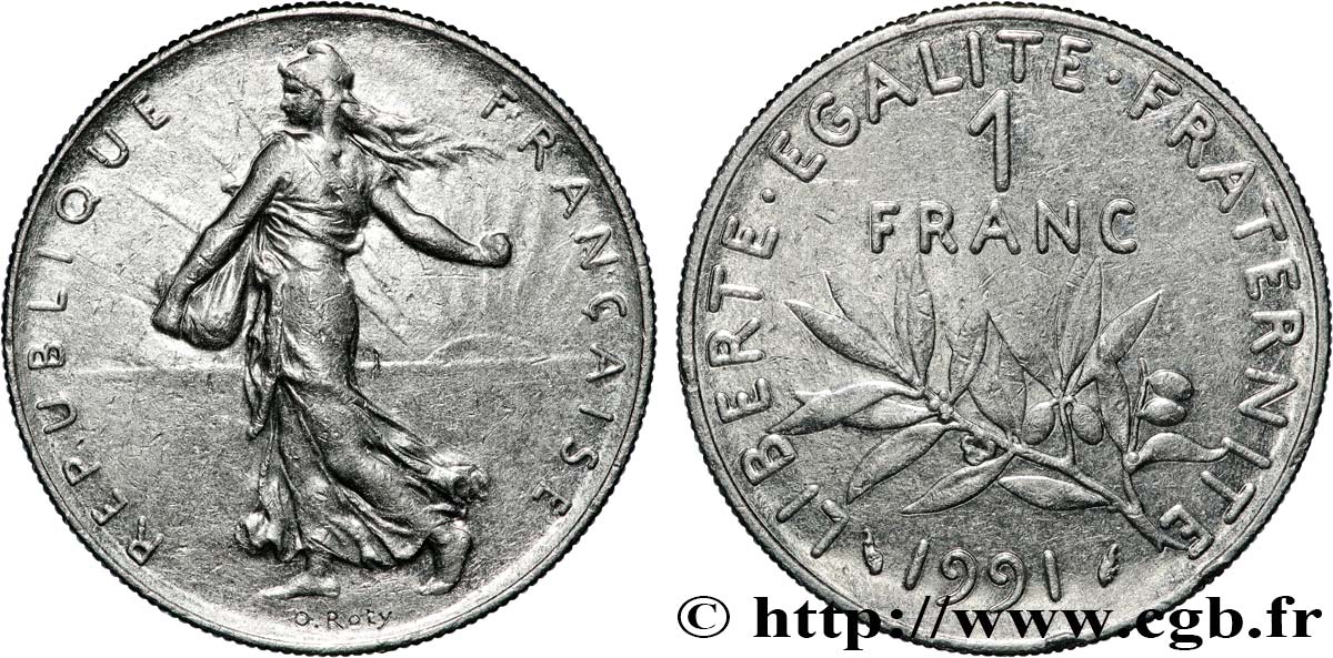 1 franc Semeuse, nickel 1991 Pessac F.226/36 fVZ 
