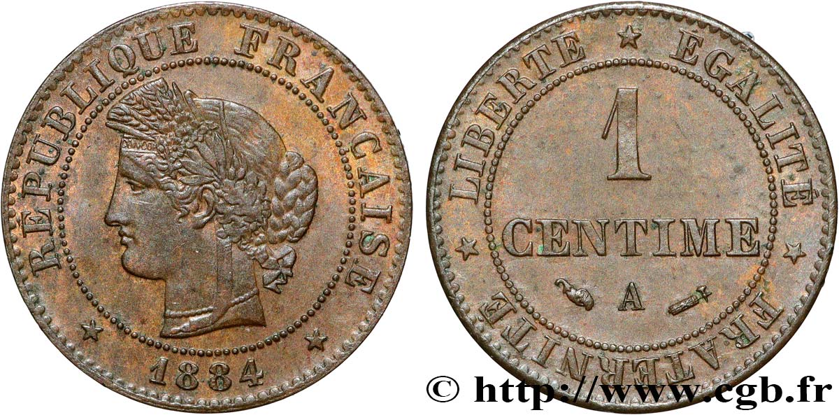 1 centime Cérès 1884 Paris F.104/11 SUP55 