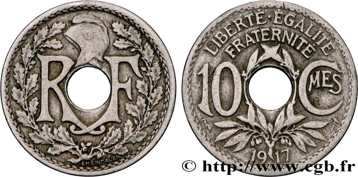 10 centimes Lindauer 1917  F.138/1 VF 