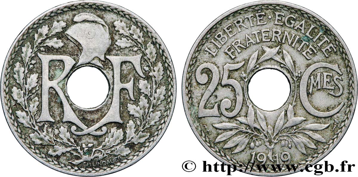 25 centimes Lindauer 1919  F.171/3 VF 