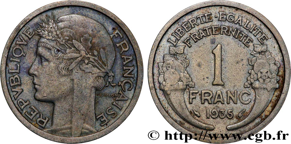 1 franc Morlon 1935 Paris F.219/6 MBC+ 