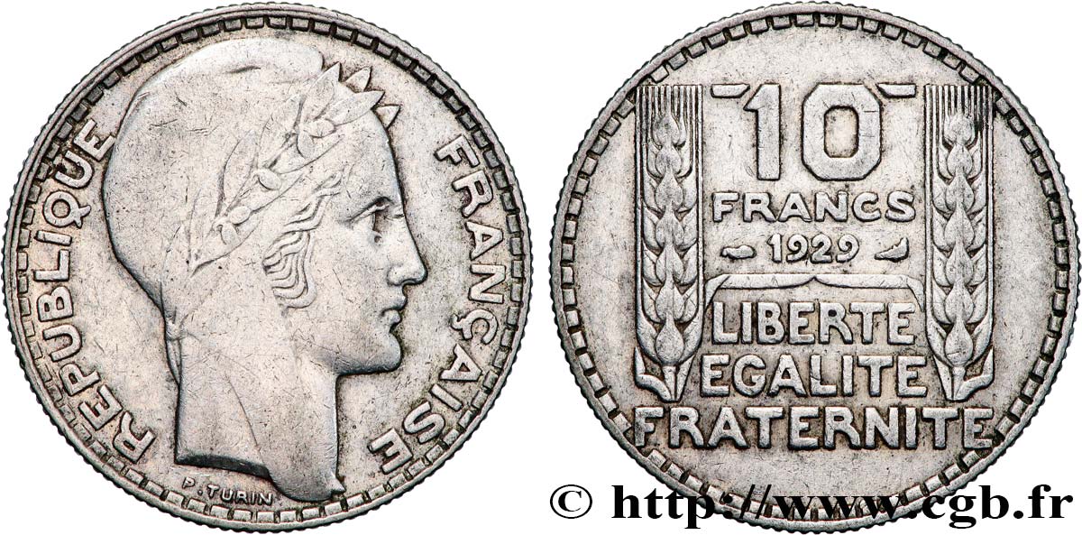 10 francs Turin 1929  F.360/2 fVZ 