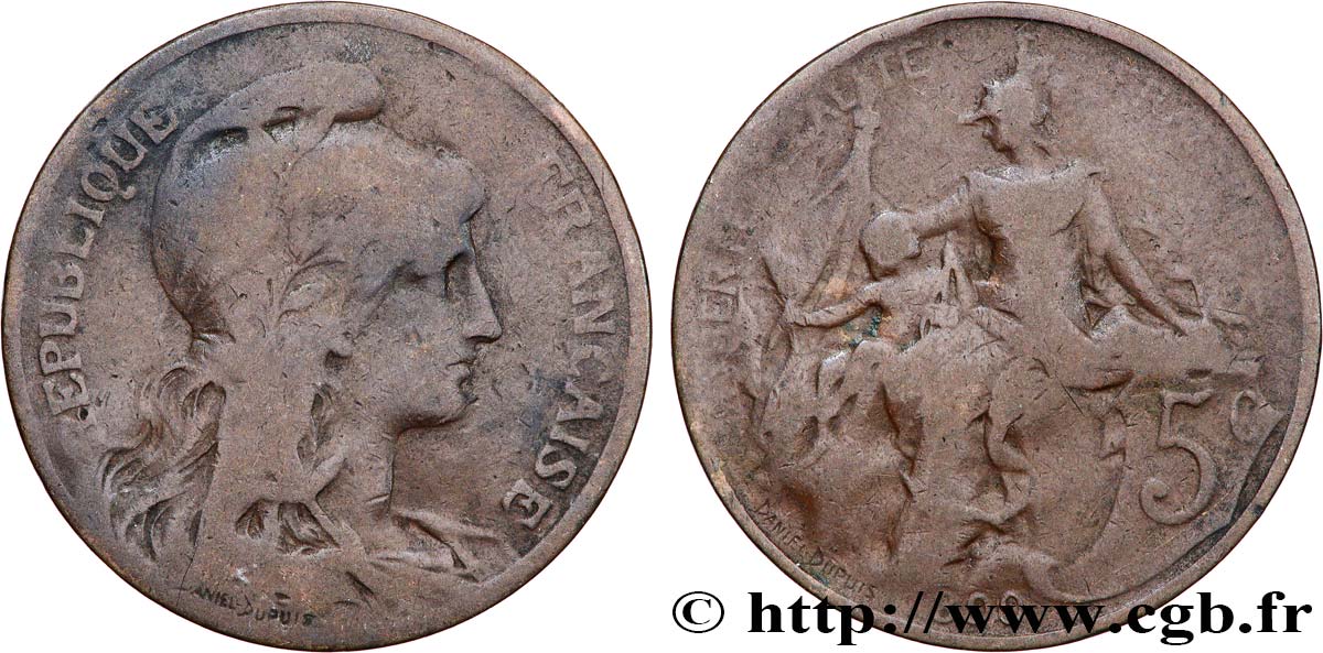 5 centimes Daniel-Dupuis 1899  F.119/7 VG 