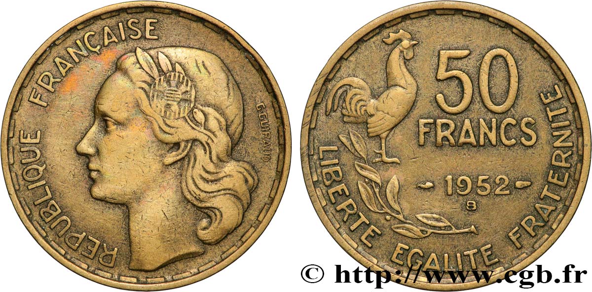 50 francs Guiraud 1952 Beaumont-le-Roger F.425/9 XF45 