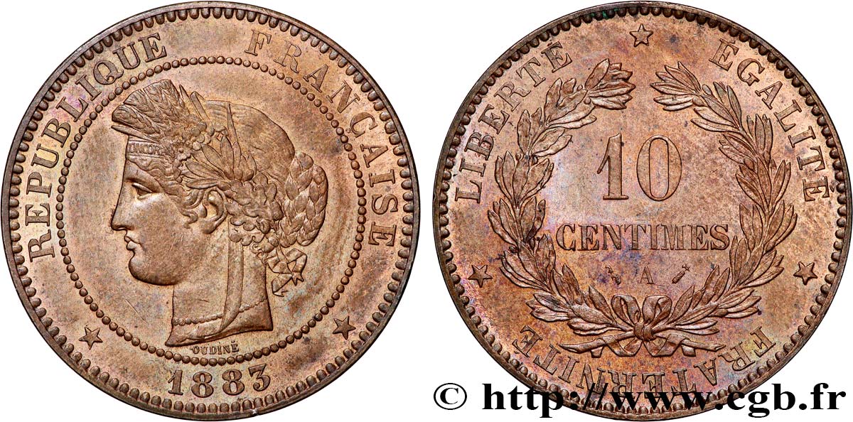 10 centimes Cérès 1883 Paris F.135/27 MS62 