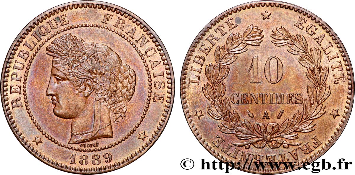 10 centimes Cérès 1889 Paris F.135/34 SUP+ 