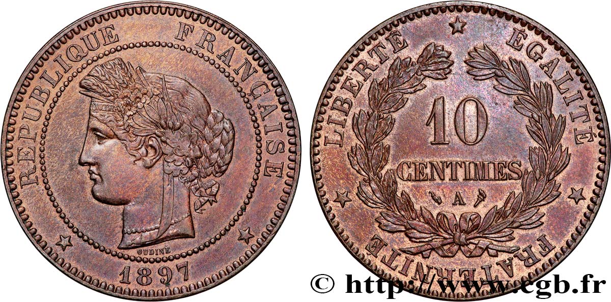 10 centimes Cérès 1897 Paris F.135/44 SUP+ 