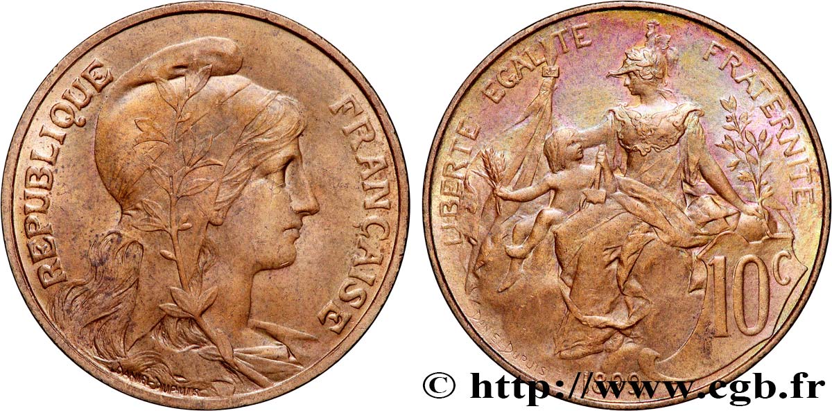 10 centimes Daniel-Dupuis 1899  F.136/7 SPL 