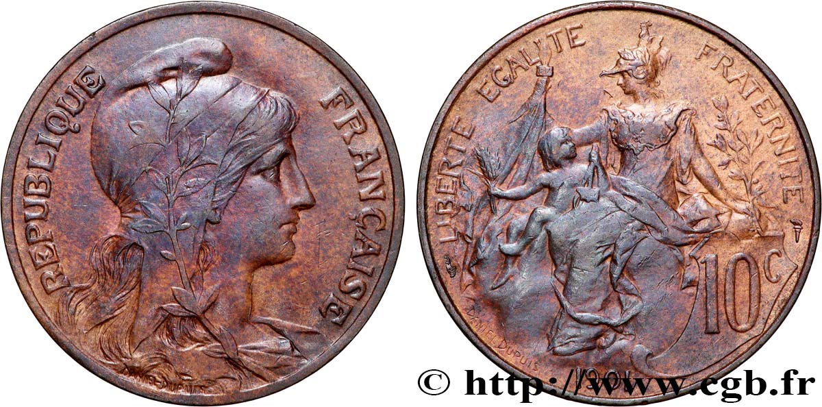 10 centimes Daniel-Dupuis 1901  F.136/10 AU 