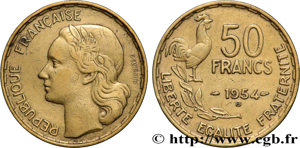 50 francs Guiraud 1954 Beaumont-le-Roger F.425/13 TTB 