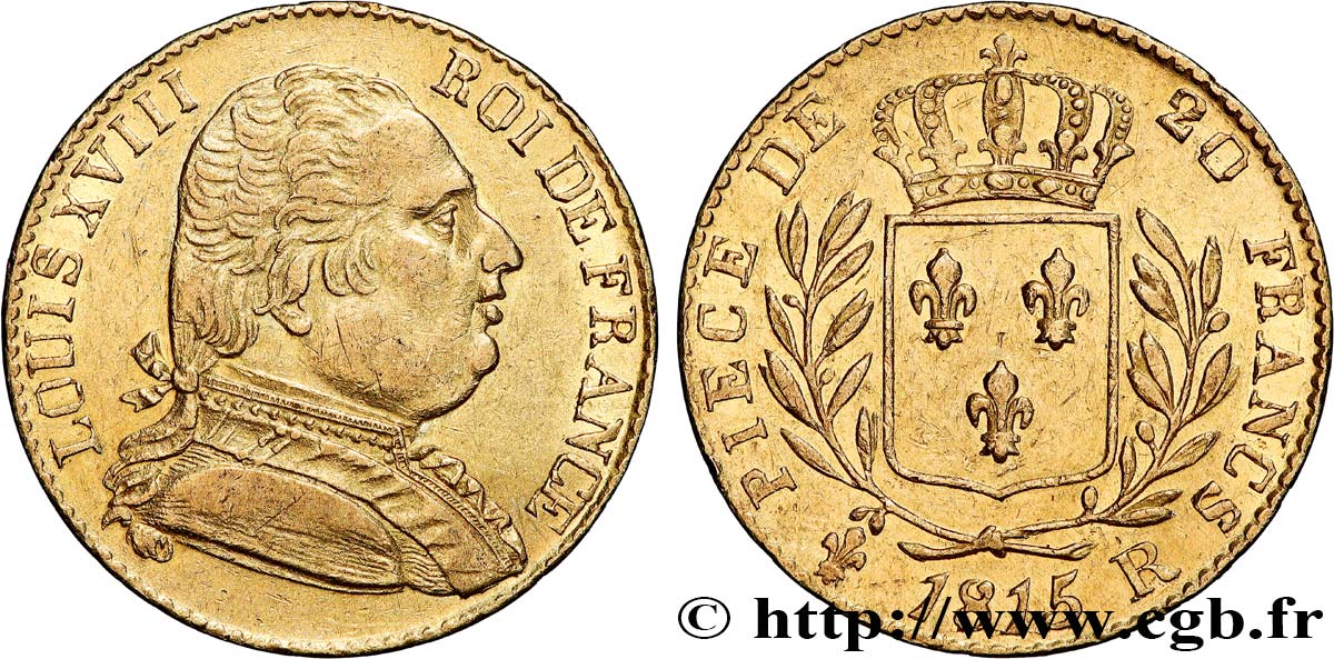 20 francs or Londres 1815 Londres F.518/1 AU 