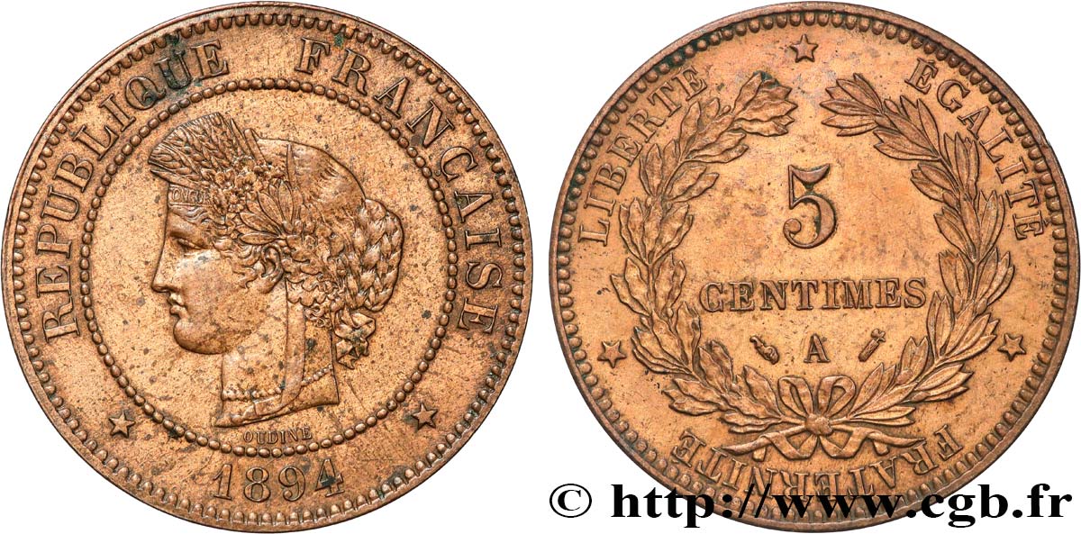 5 centimes Cérès 1894 Paris F.118/36 SUP 