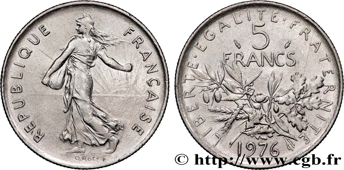 5 francs Semeuse, nickel 1976 Pessac F.341/8 MS 