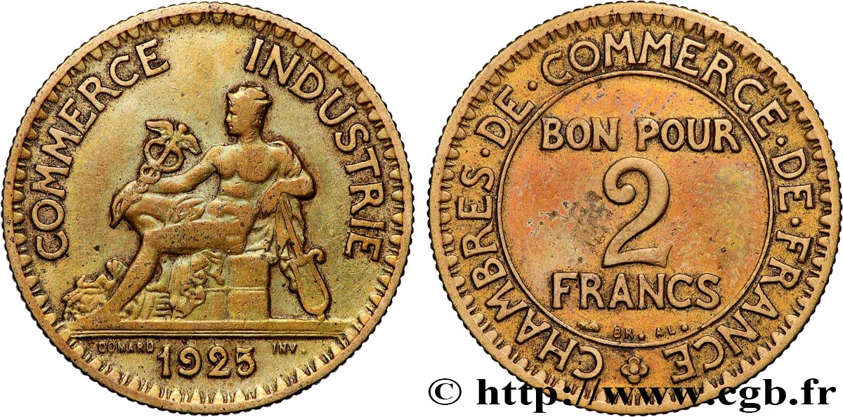 2 francs Chambres de Commerce 1925  F.267/7 VF 