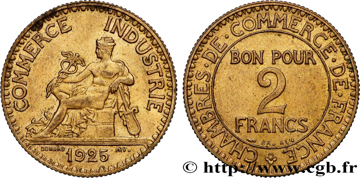 2 francs Chambres de Commerce 1925  F.267/7 MBC+ 