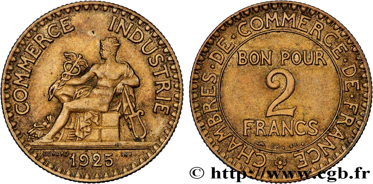 2 francs Chambres de Commerce 1925  F.267/7 TTB+ 