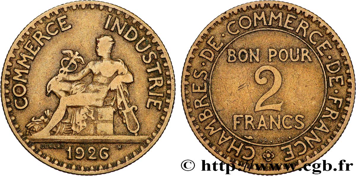 2 francs Chambres de Commerce 1926  F.267/8 RC+ 