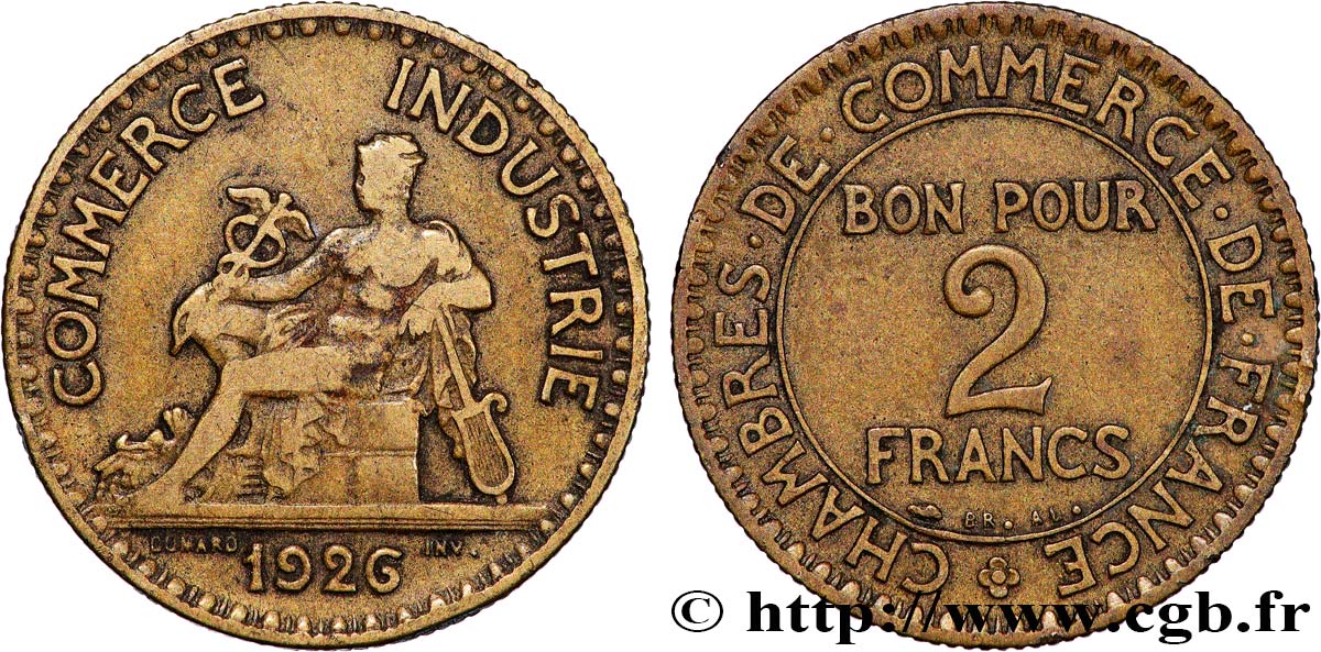 2 francs Chambres de Commerce 1926  F.267/8 q.MB 