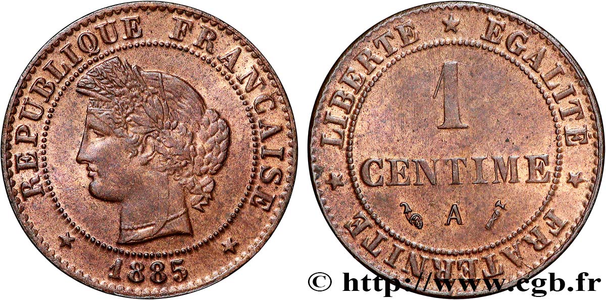 1 centime Cérès 1885 Paris F.104/12 EBC60 