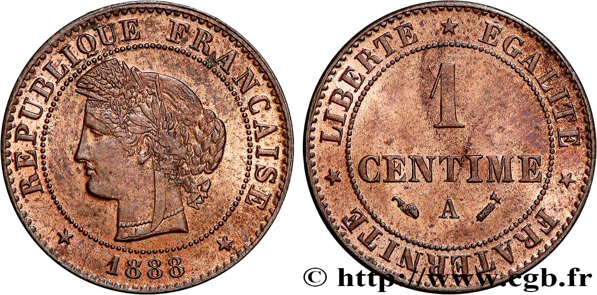 1 centime Cérès 1888 Paris F.104/15 VZ62 