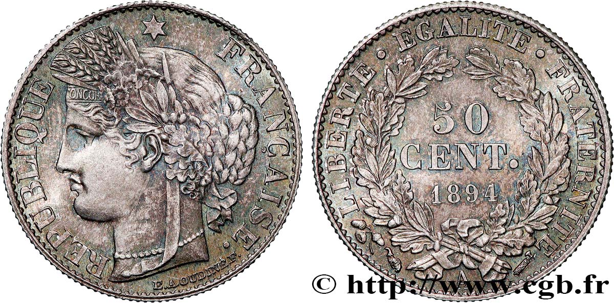 50 centimes Cérès, IIIe République 1894 Paris F.189/15 ST65 