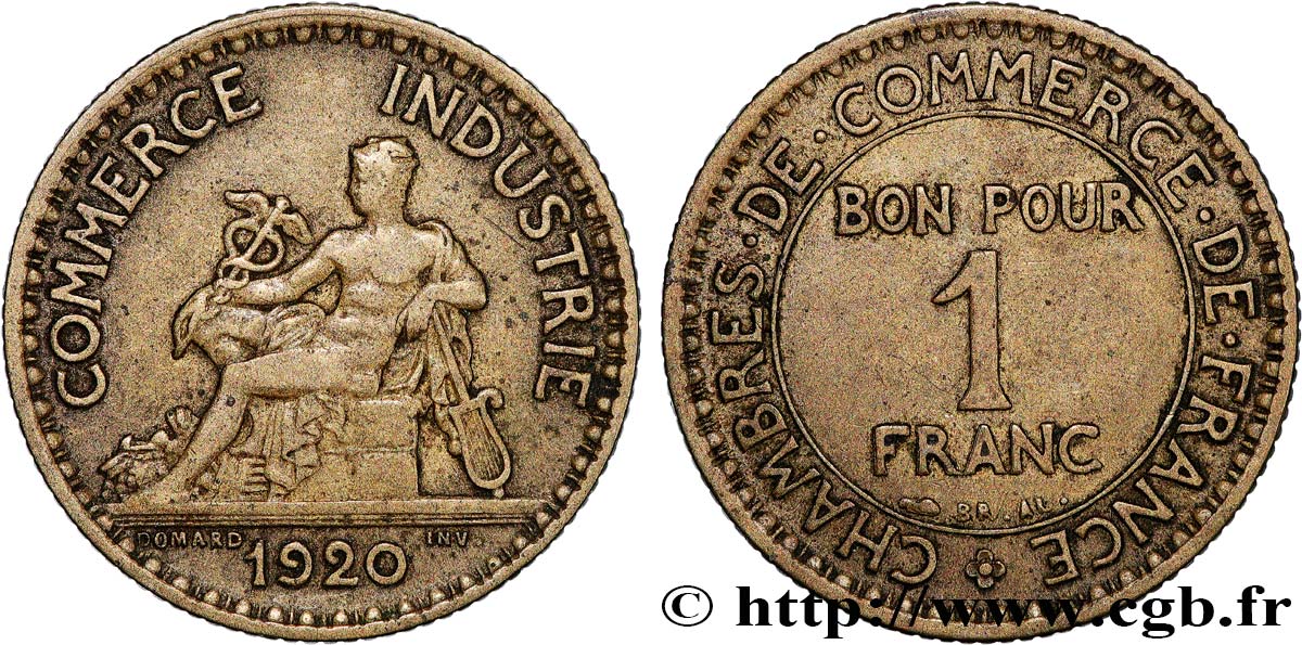 1 franc Chambres de Commerce 1920 Paris F.218/2 VF 