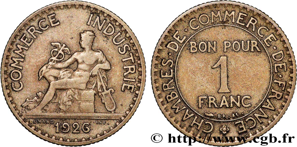 1 franc Chambres de Commerce 1926 Paris F.218/8 TB 
