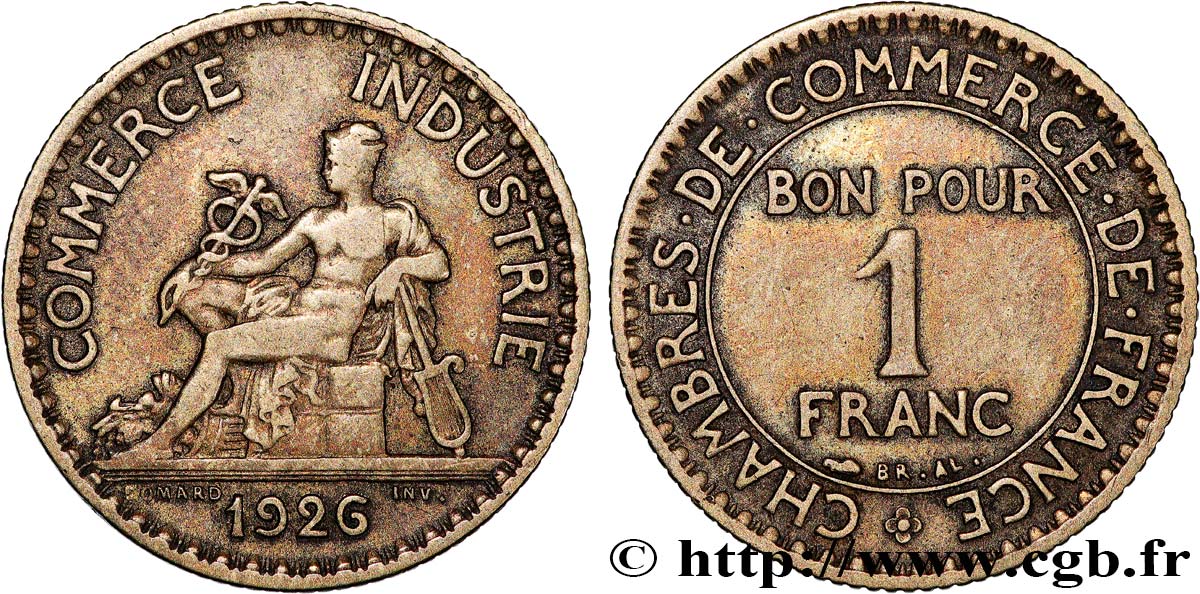 1 franc Chambres de Commerce 1926 Paris F.218/8 VF 