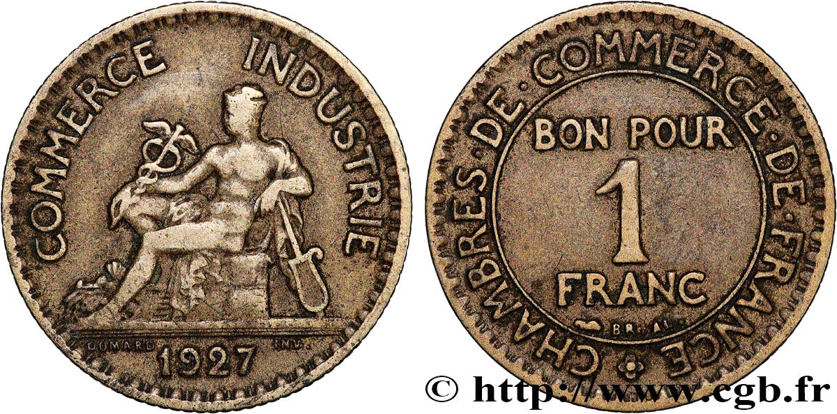 1 franc Chambres de Commerce 1927 Paris F.218/9 S 