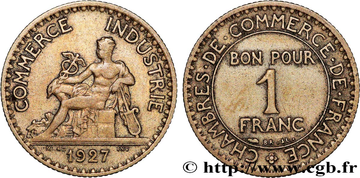 1 franc Chambres de Commerce 1927 Paris F.218/9 BC 