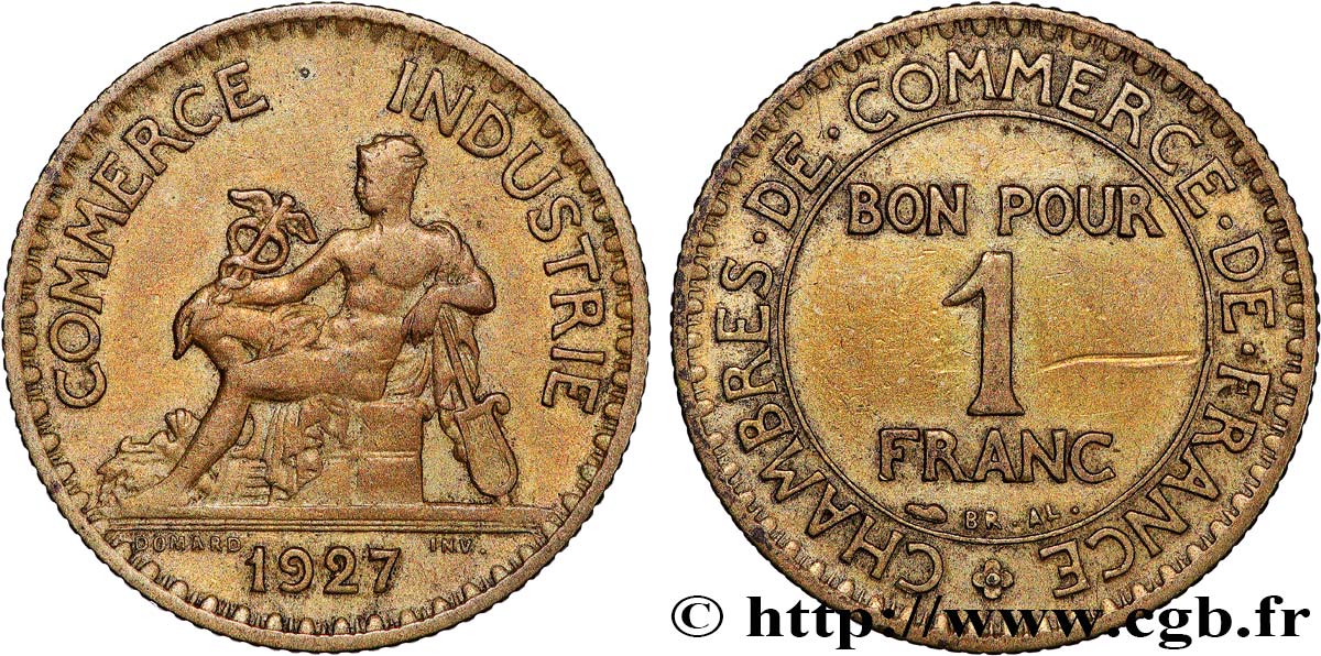 1 franc Chambres de Commerce 1927 Paris F.218/9 VF 