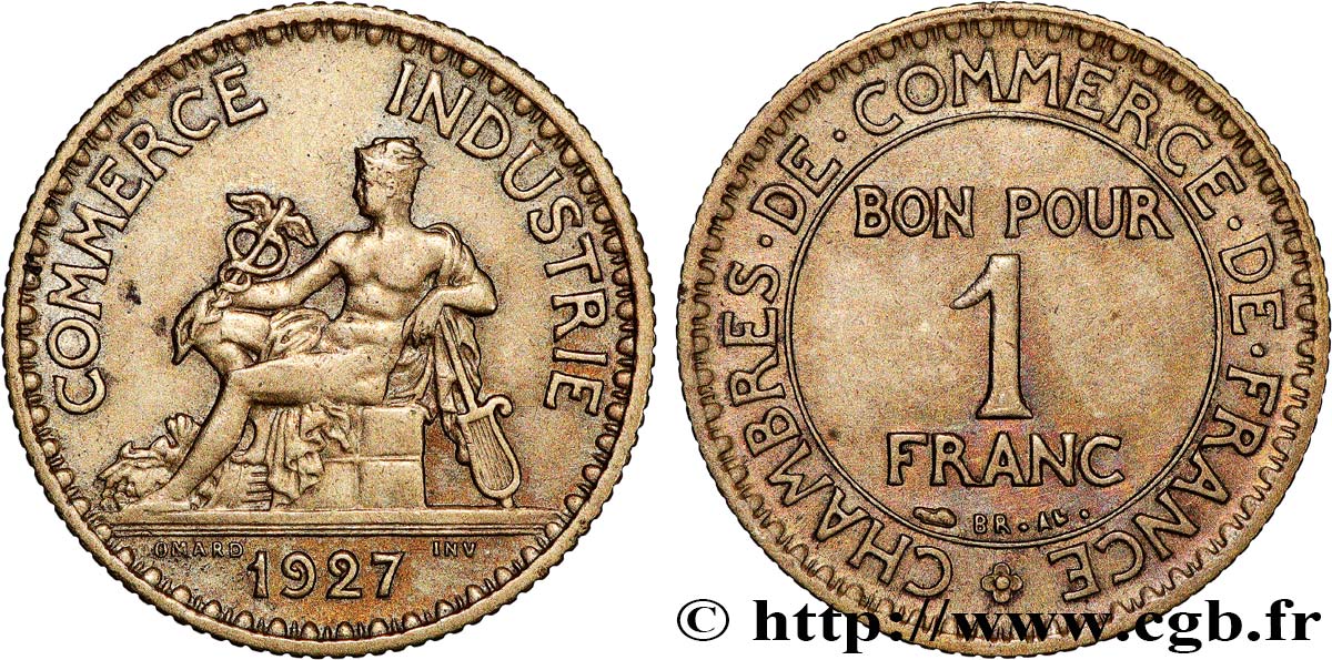 1 franc Chambres de Commerce 1927 Paris F.218/9 XF 