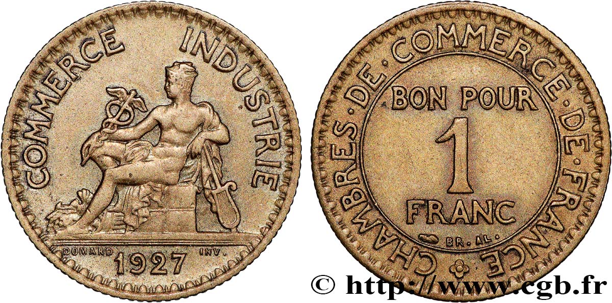 1 franc Chambres de Commerce 1927 Paris F.218/9 XF 