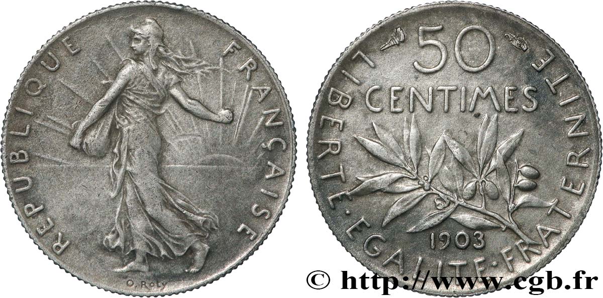 50 centimes Semeuse 1903 Paris F.190/10 BB53 