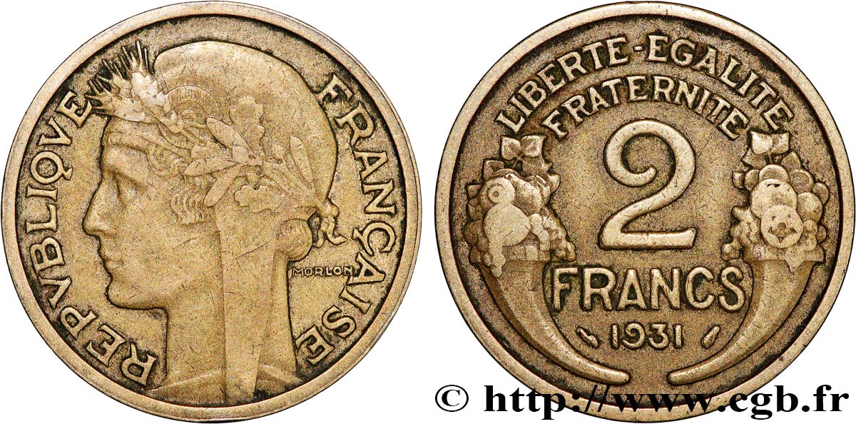 2 francs Morlon 1931  F.268/2 VF 