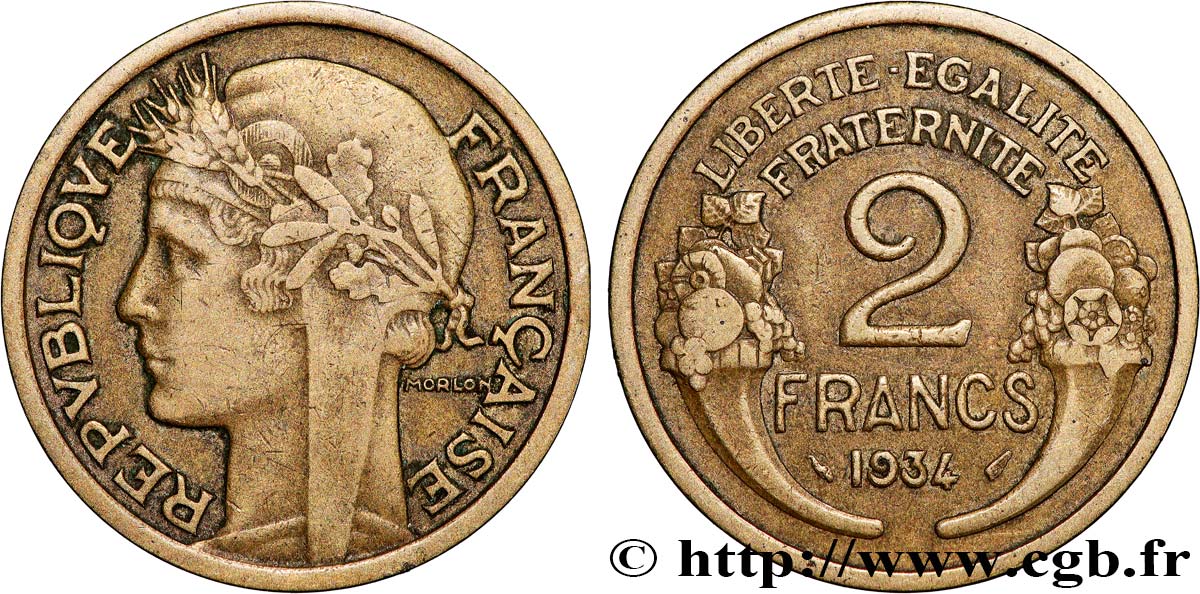 2 francs Morlon 1934  F.268/7 BC+ 