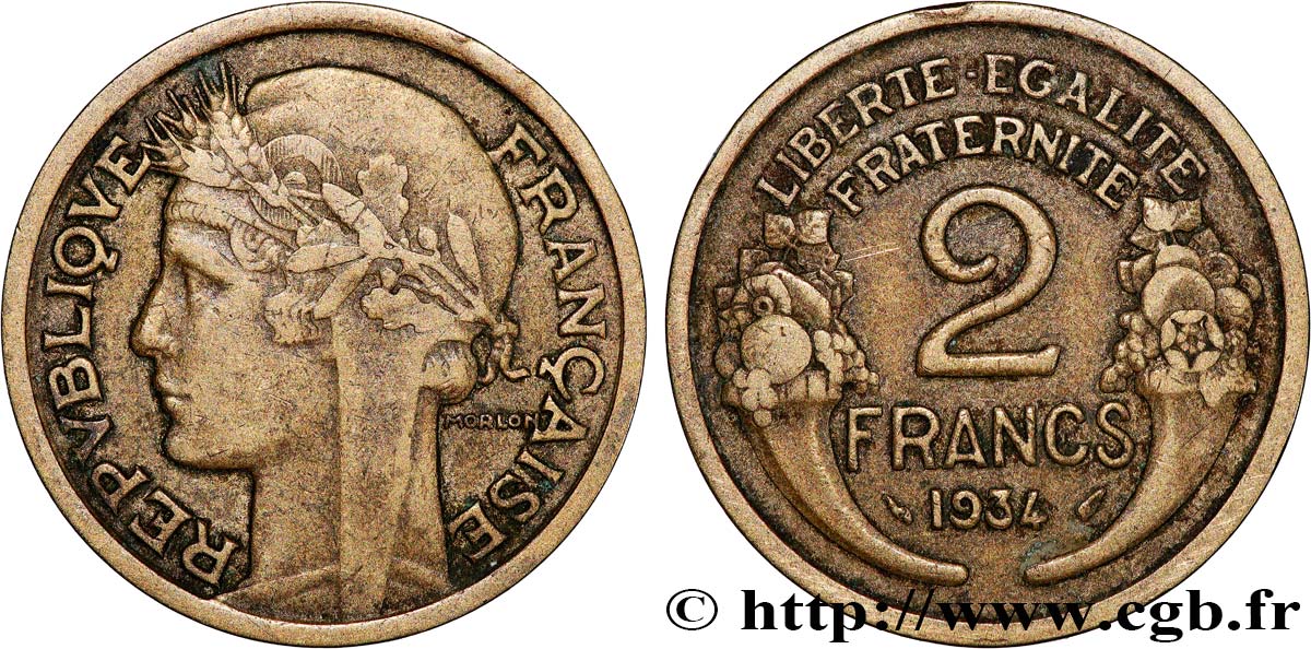2 francs Morlon 1934  F.268/7 TB 