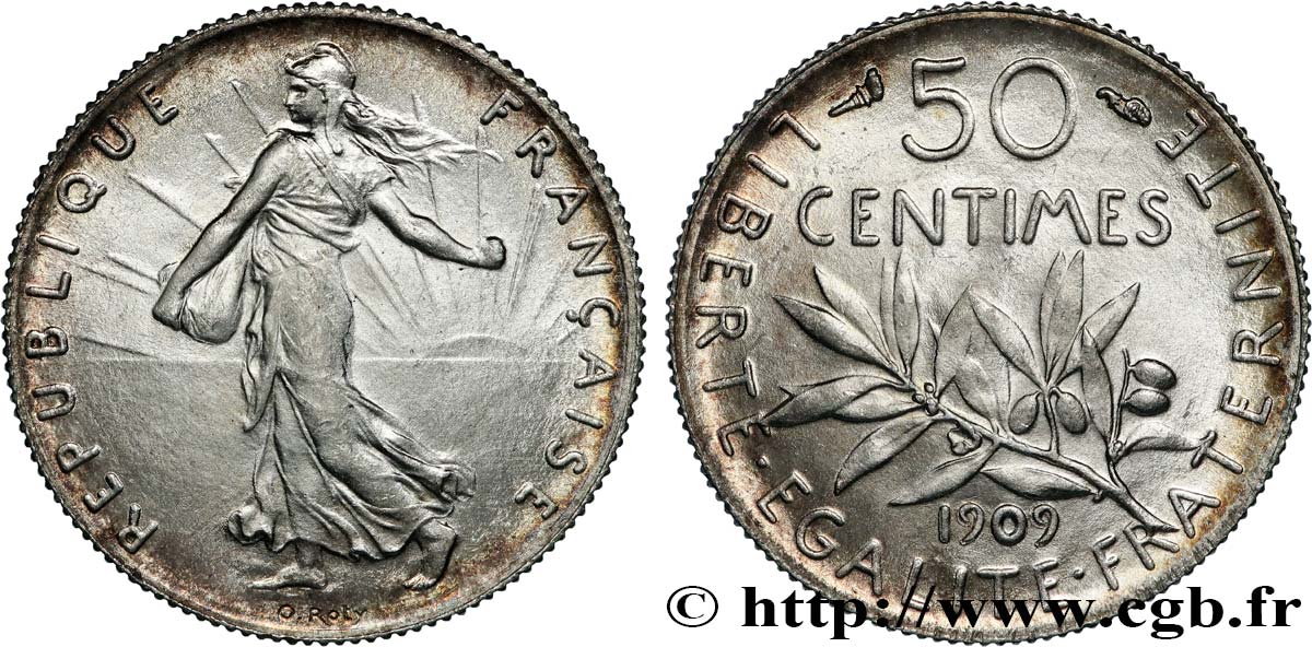 50 centimes Semeuse 1909  F.190/16 SC63 