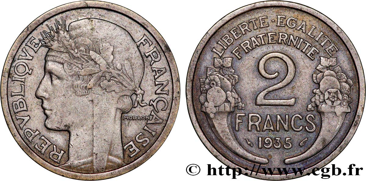 2 francs Morlon 1935  F.268/8 VF 